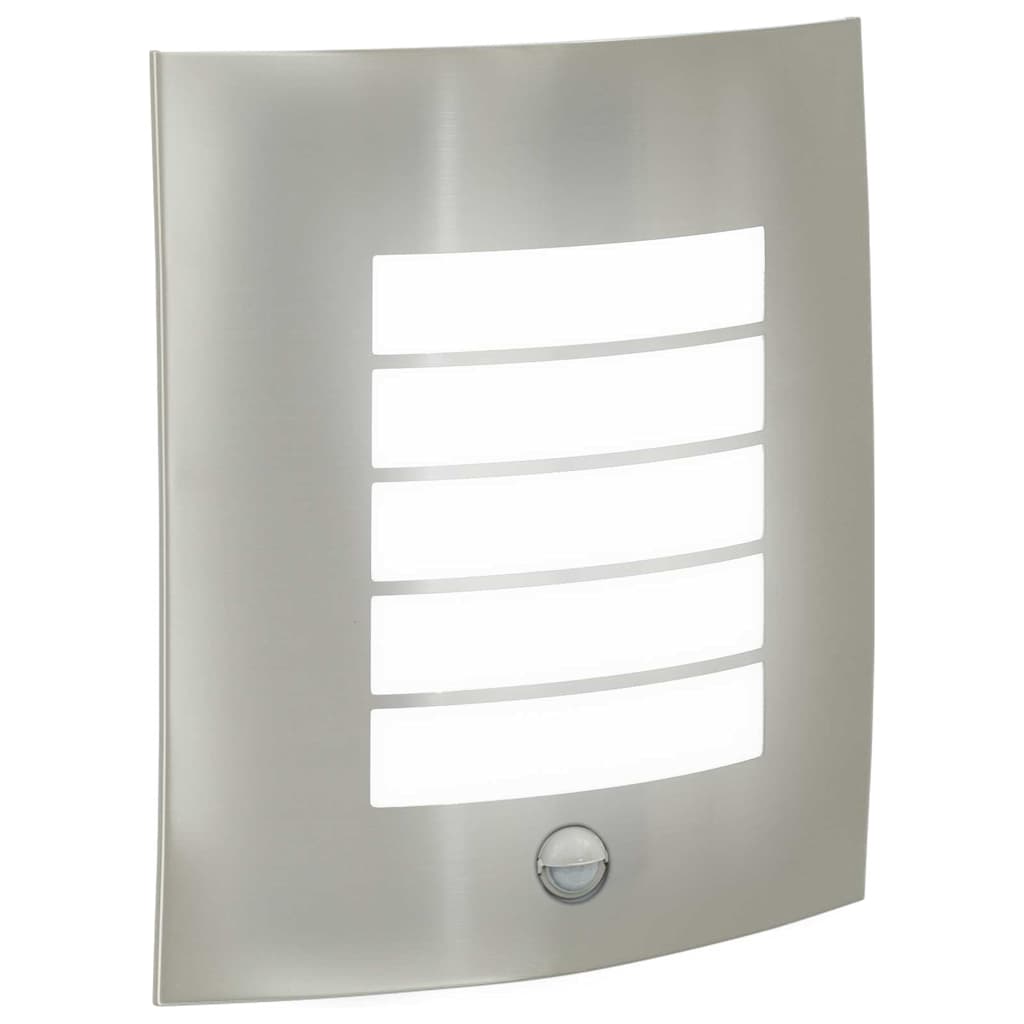 vidaXL Outdoor Wall Light Silver 23.5 x 9 x 26 cm Stainless Steel and Plastic