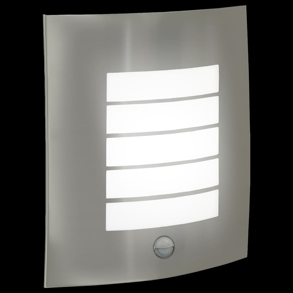 vidaXL Outdoor Wall Light Silver 23.5 x 9 x 26 cm Stainless Steel and Plastic