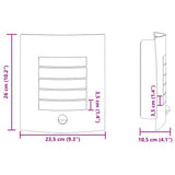 vidaXL Outdoor Wall Light Silver 23.5 x 9 x 26 cm Stainless Steel and Plastic