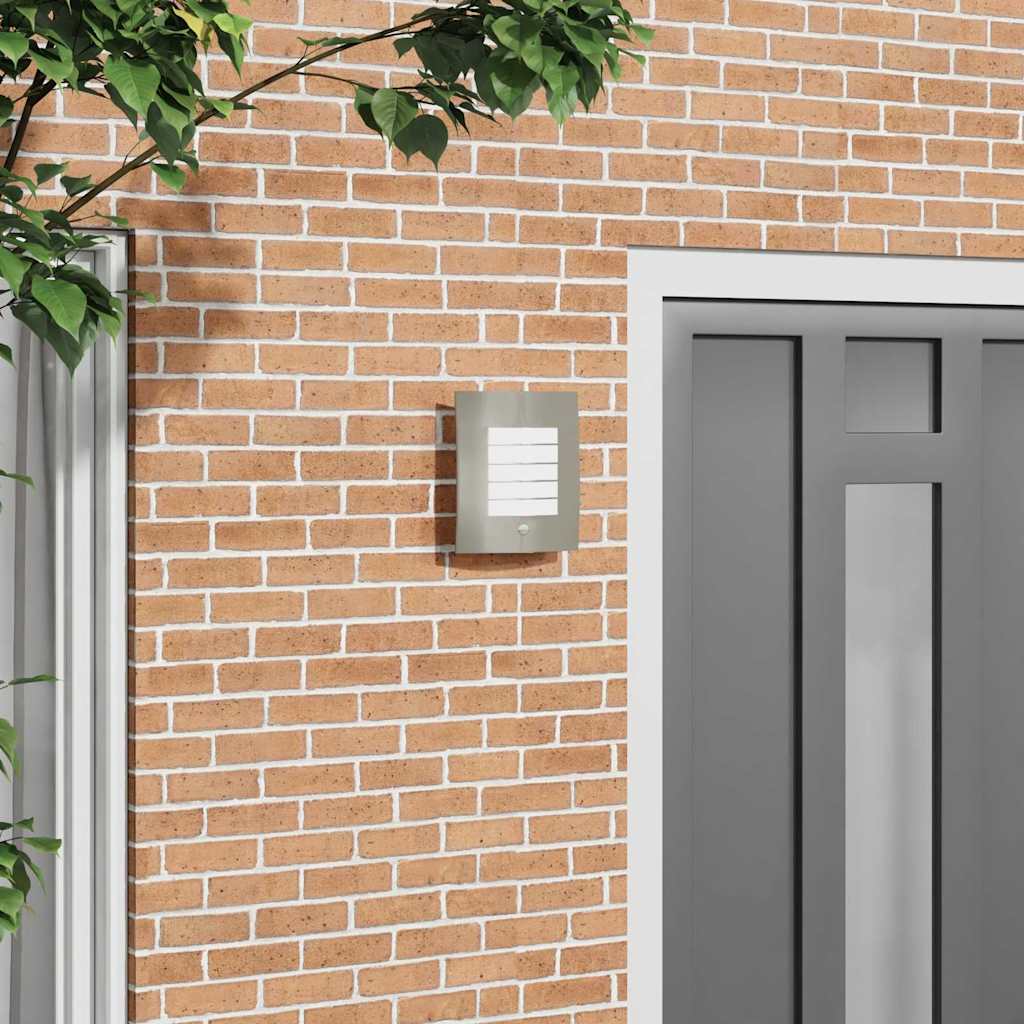 vidaXL Outdoor Wall Light Silver 23.5 x 9 x 26 cm Stainless Steel and Plastic