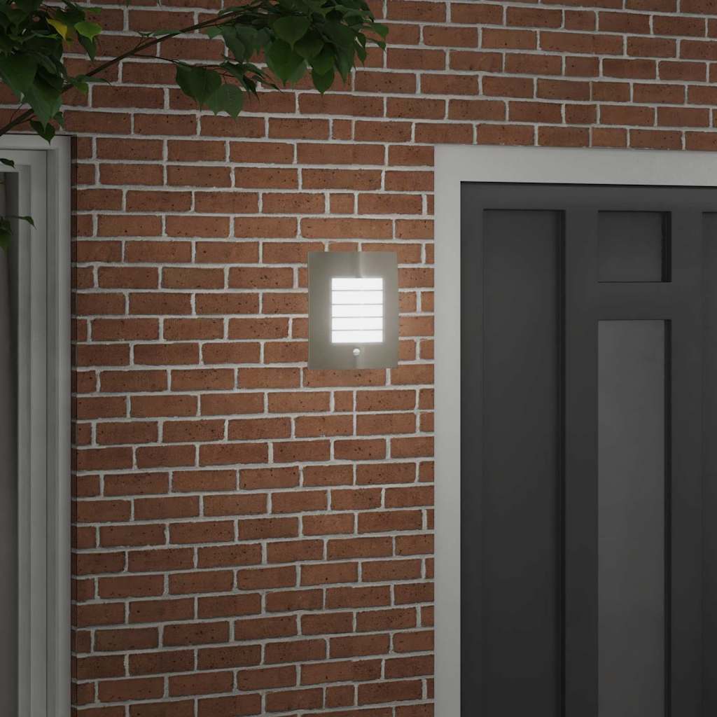 vidaXL Outdoor Wall Light Silver 23.5 x 9 x 26 cm Stainless Steel and Plastic