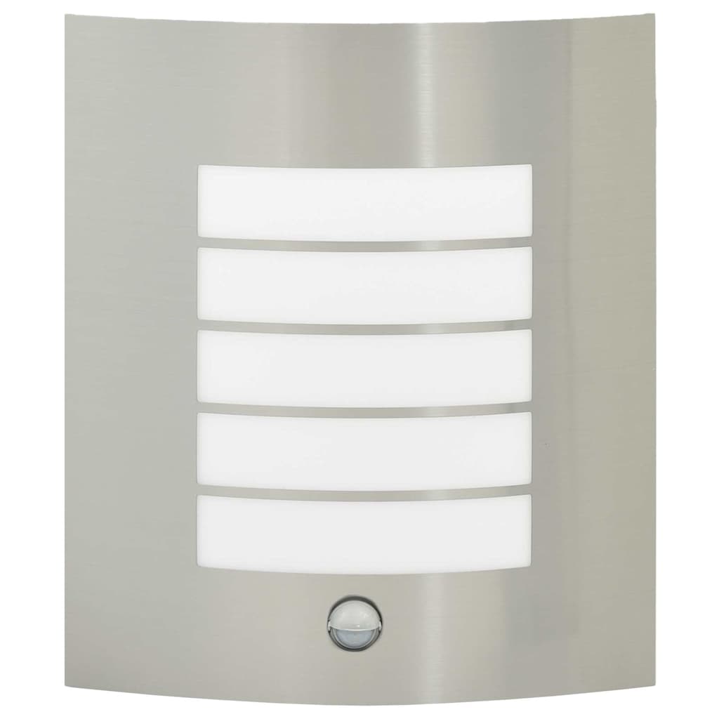 vidaXL Outdoor Wall Light Silver 23.5 x 9 x 26 cm Stainless Steel and Plastic