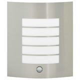 vidaXL Outdoor Wall Light Silver 23.5 x 9 x 26 cm Stainless Steel and Plastic