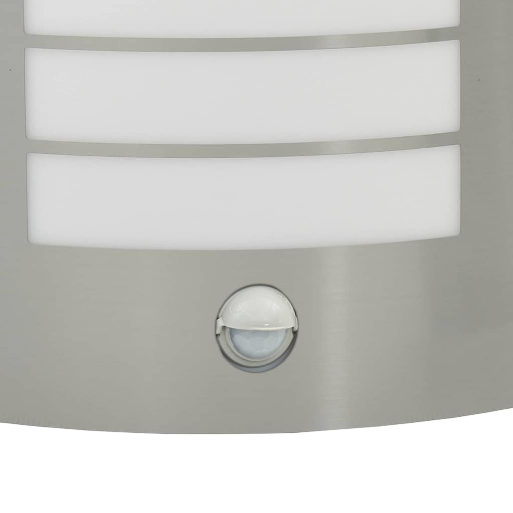vidaXL Outdoor Wall Light Silver 23.5 x 9 x 26 cm Stainless Steel and Plastic
