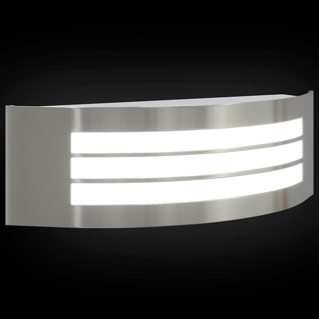vidaXL Buitenwandlamp Zilver 32 x 10 x 10 cm RVS en plastic
