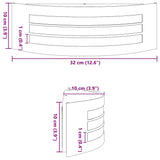 vidaXL Buitenwandlamp Zilver 32 x 10 x 10 cm RVS en plastic