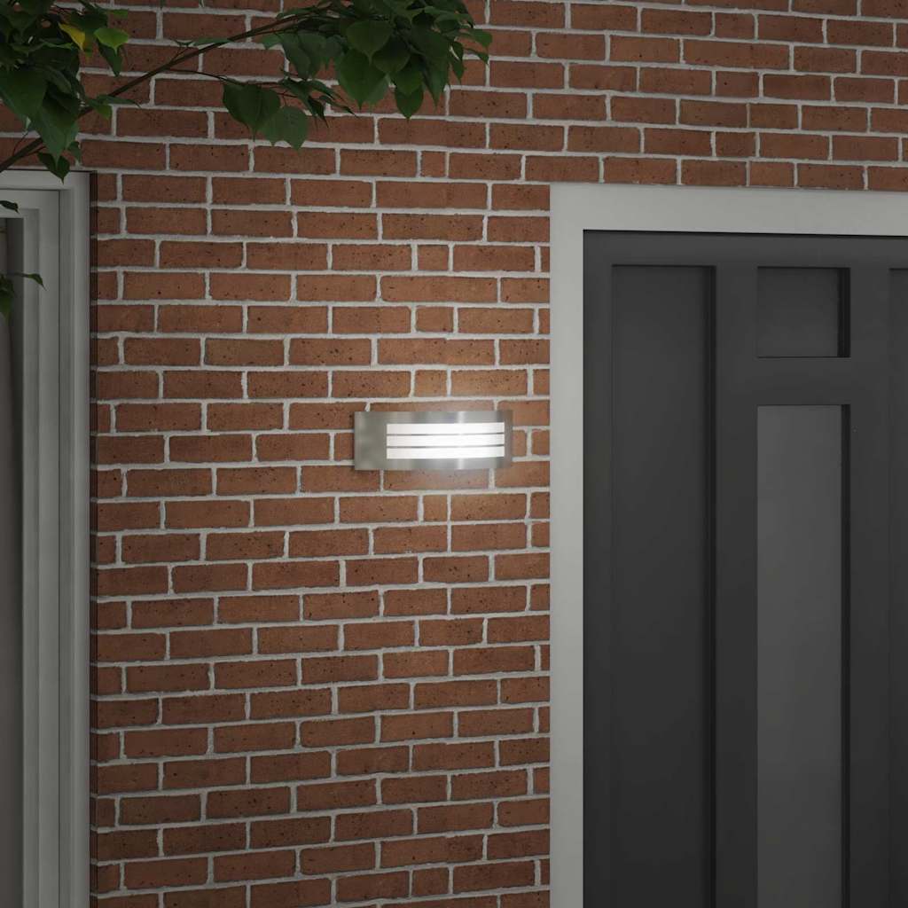 vidaXL Buitenwandlamp Zilver 32 x 10 x 10 cm RVS en plastic