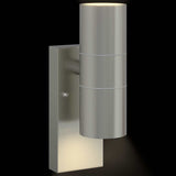 vidaXL Outdoor Wall Lamp Silver 7 x 10 x 22 cm Stainless Steel and Glass