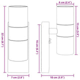 vidaXL Outdoor Wall Lamp Silver 7 x 10 x 22 cm Stainless Steel and Glass