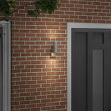 vidaXL Outdoor Wall Lamp Silver 7 x 10 x 22 cm Stainless Steel and Glass