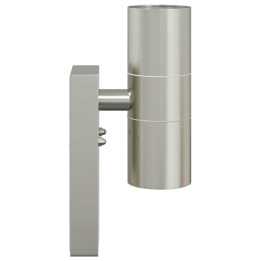 vidaXL Outdoor Wall Lamp Silver 7 x 10 x 22 cm Stainless Steel and Glass