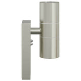 vidaXL Outdoor Wall Lamp Silver 7 x 10 x 22 cm Stainless Steel and Glass
