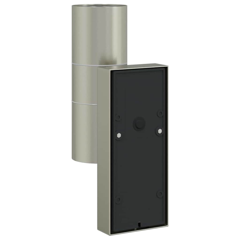 vidaXL Outdoor Wall Lamp Silver 7 x 10 x 22 cm Stainless Steel and Glass