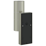vidaXL Outdoor Wall Lamp Silver 7 x 10 x 22 cm Stainless Steel and Glass