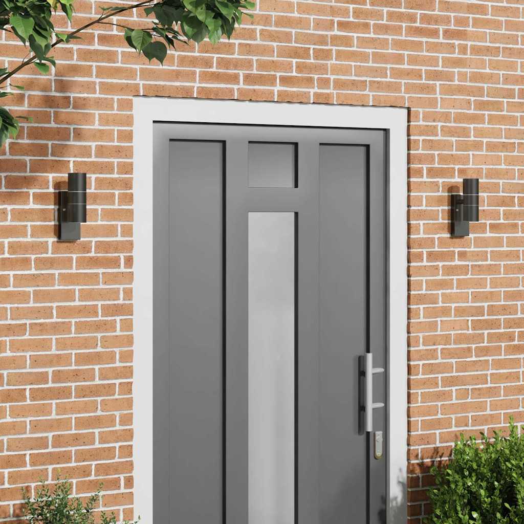vidaXL Outdoor Wall Lamp Silver 7 x 10 x 22 cm Stainless Steel and Glass