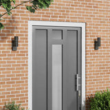 vidaXL Outdoor Wall Lamp Silver 7 x 10 x 22 cm Stainless Steel and Glass