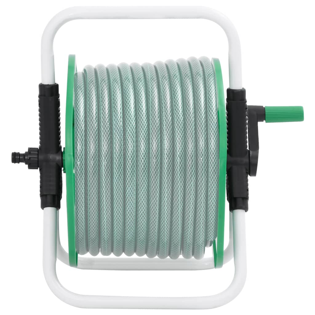 vidaXL Slanghaspel voor 45 m 1/2" slang vrijstaand staal groen