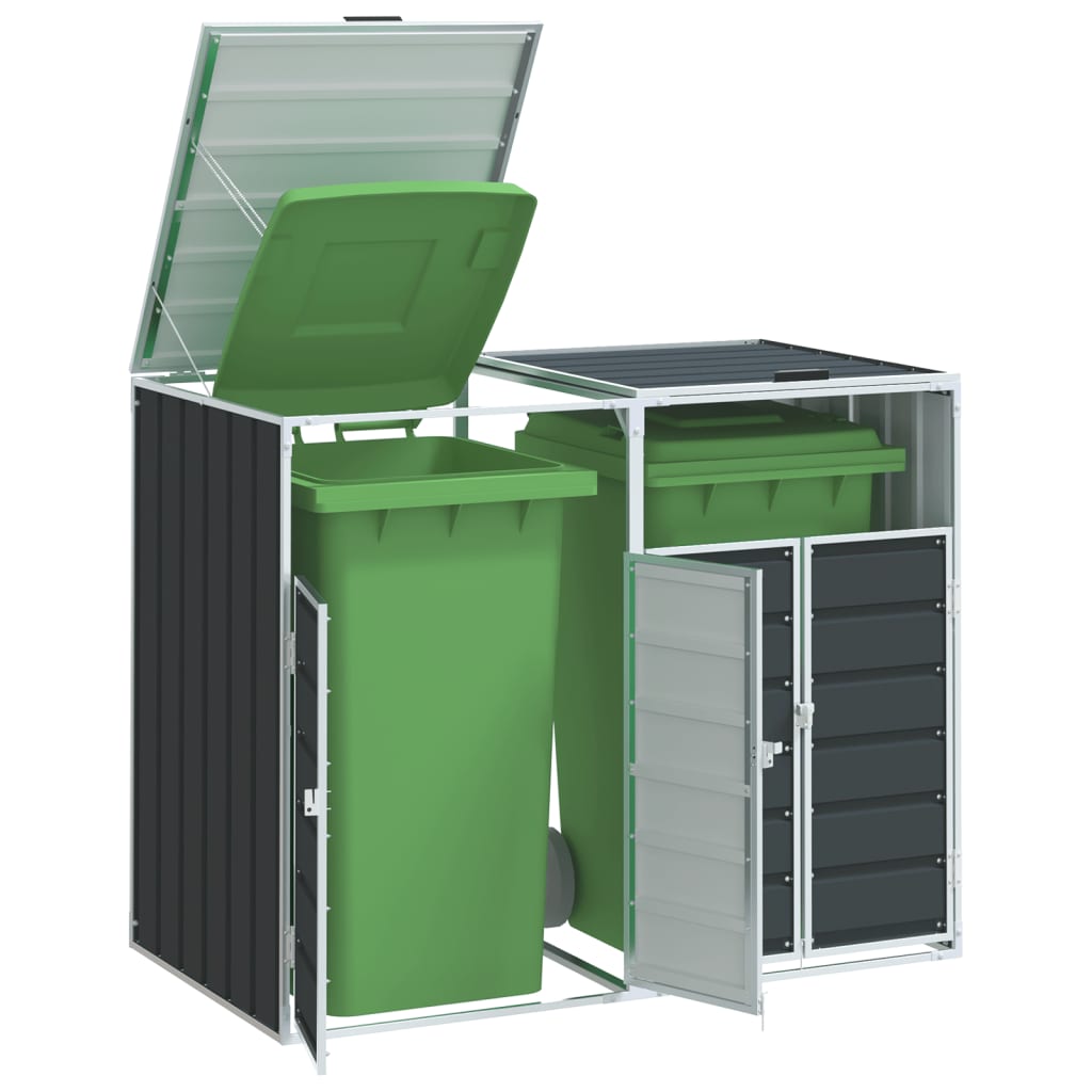vidaXL Containerberging voor 1 container 72x81x115 cm staal groen
