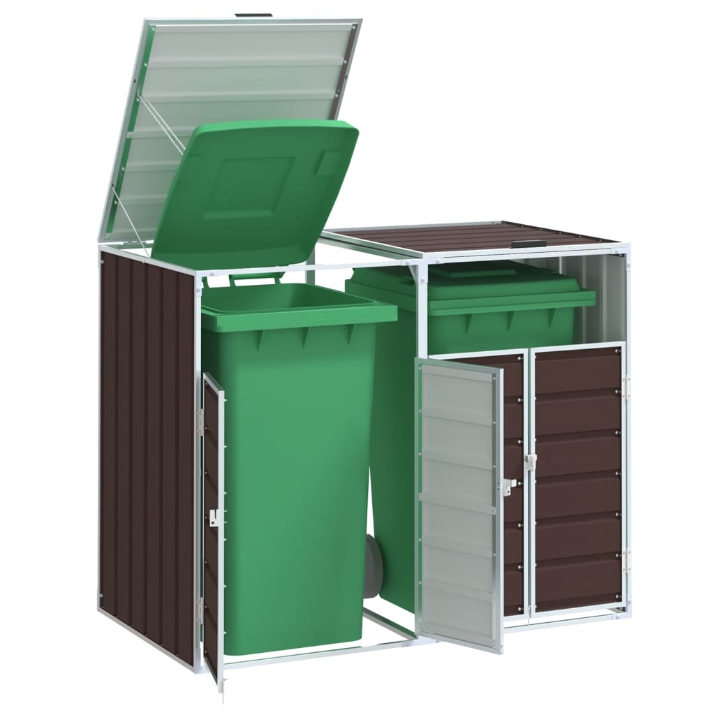 vidaXL Containerberging voor 1 container 72x81x115 cm staal groen