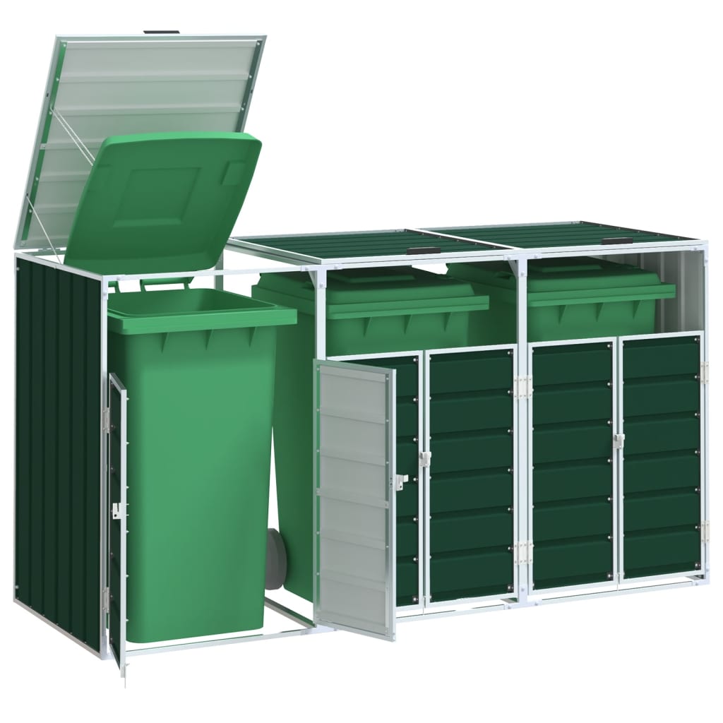 vidaXL Containerberging voor 1 container 72x81x115 cm staal groen