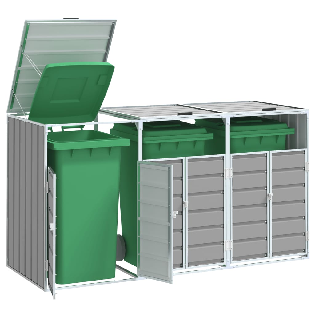 vidaXL Containerberging voor 1 container 72x81x115 cm staal groen