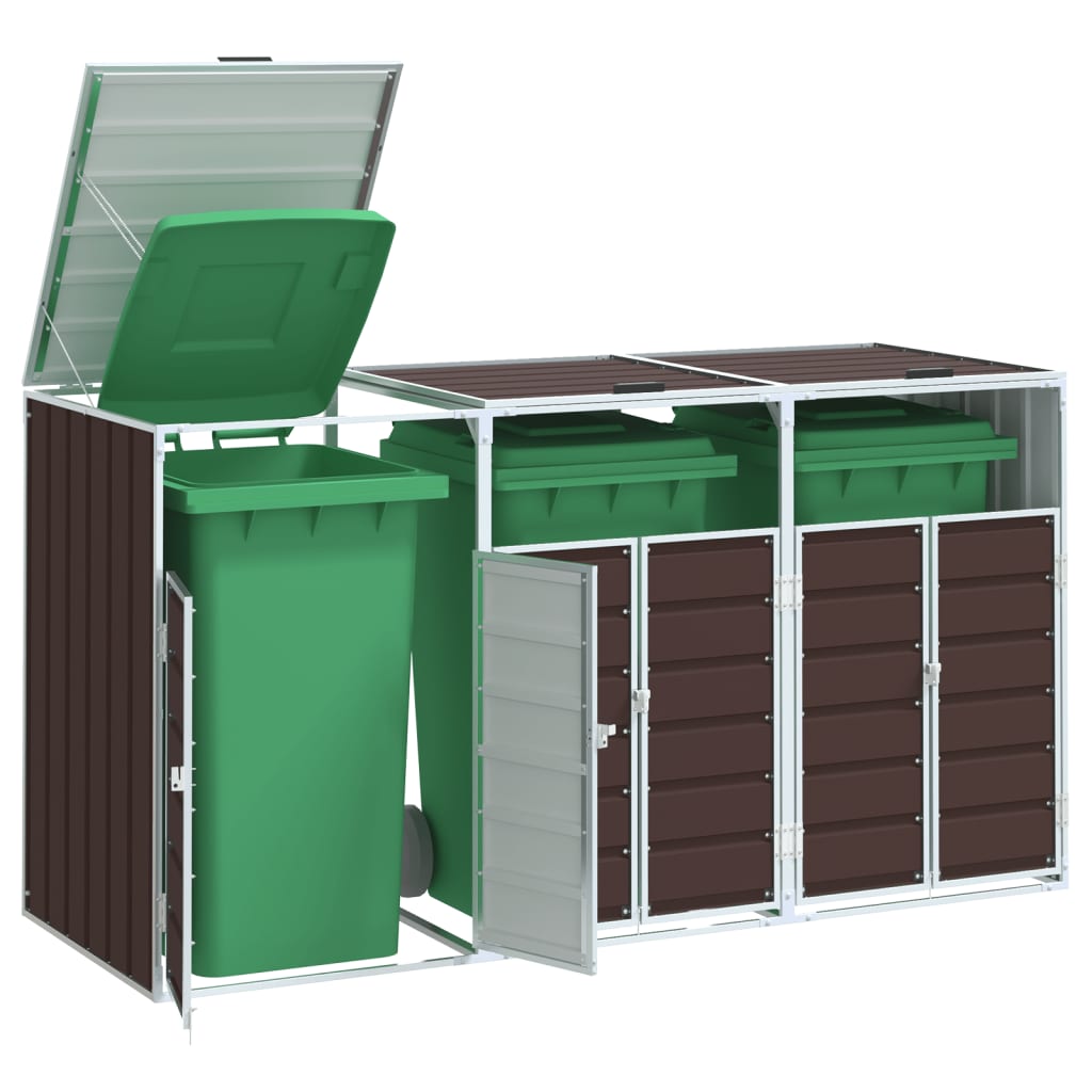 vidaXL Containerberging voor 1 container 72x81x115 cm staal groen