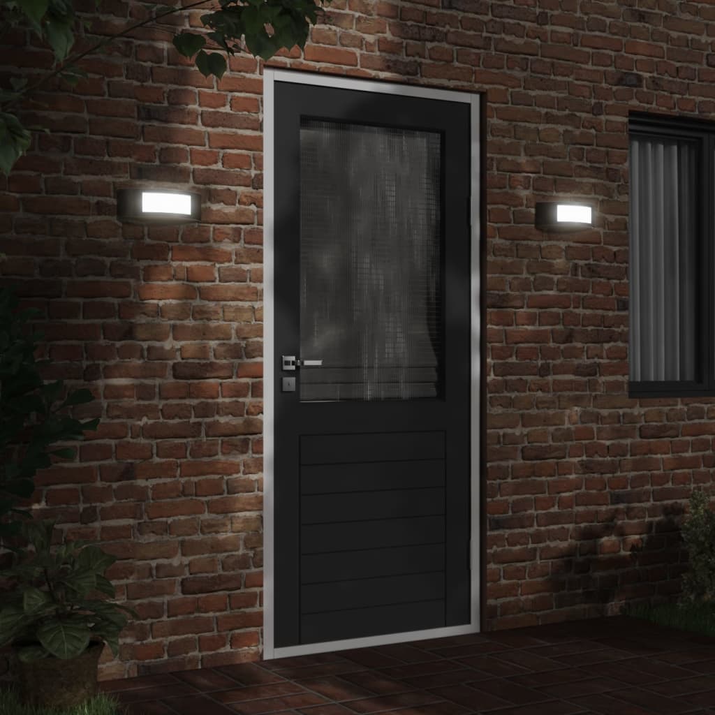 vidaXL Outdoor Wall Lamps 2 pcs Stainless Steel Silver-colored