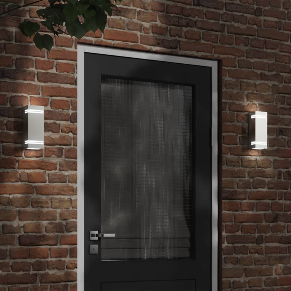 vidaXL Buitenwandlamp roestvrij staal zilverkleurig