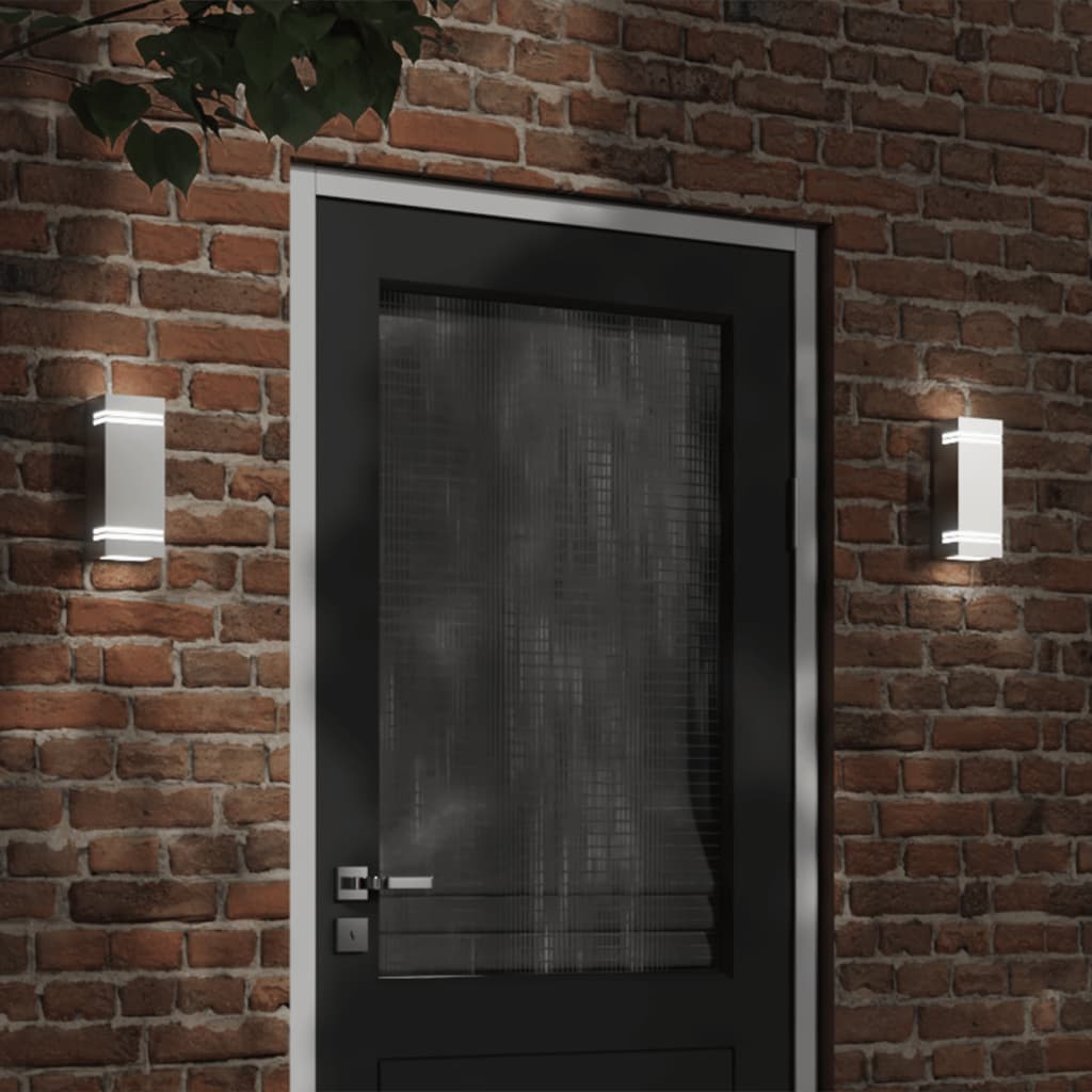 vidaXL Buitenwandlamp roestvrij staal zilverkleurig