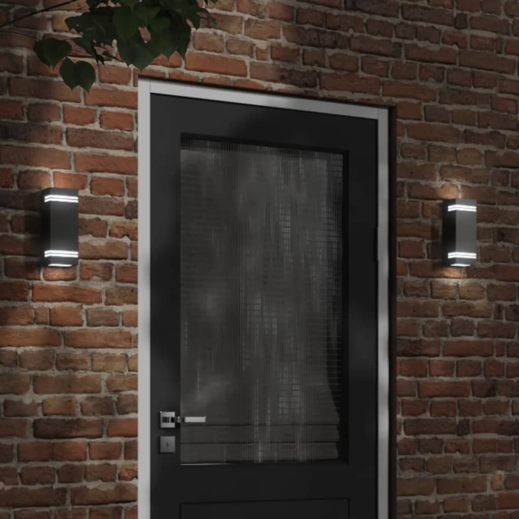 vidaXL Buitenwandlamp roestvrij staal zilverkleurig