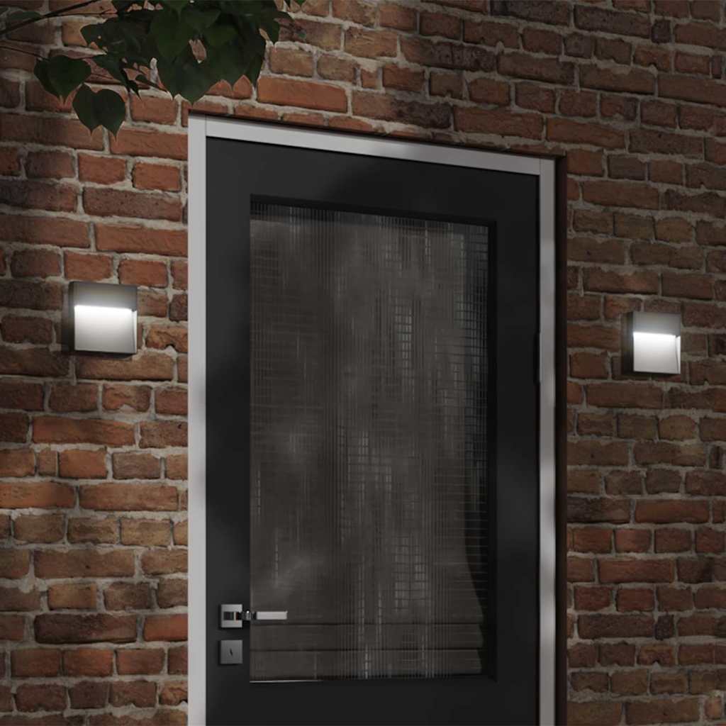 vidaXL LED-buitenwandlampen 2 st 3 W rond zwart