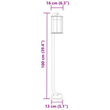 vidaXL Vloerlamp voor buiten 60 cm roestvrij staal zwart