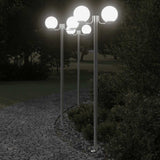 vidaXL Buitenvloerlampen 3 st 215 cm roestvrij staal zilverkleurig