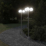 vidaXL Buitenvloerlampen 3 st 215 cm roestvrij staal zilverkleurig
