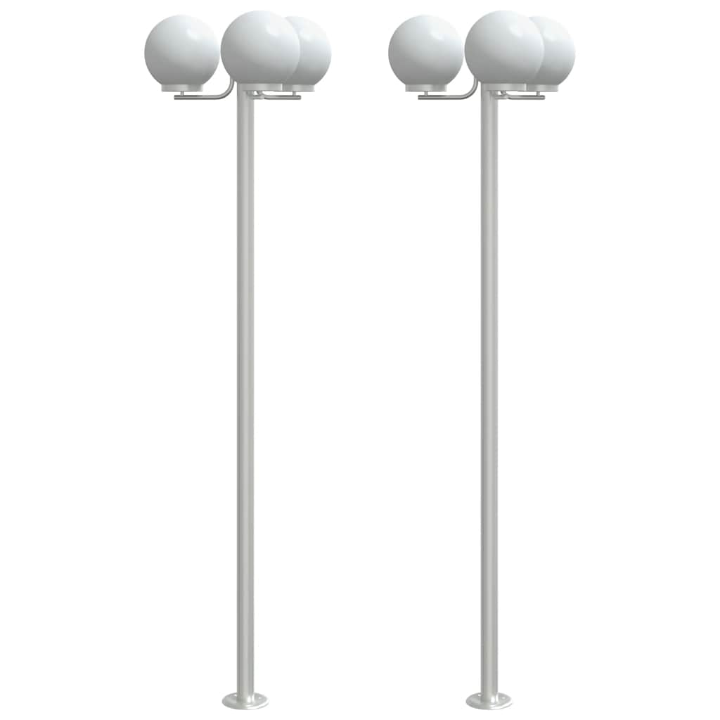 vidaXL Buitenvloerlampen 3 st 215 cm roestvrij staal zilverkleurig