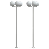 vidaXL Buitenvloerlampen 3 st 215 cm roestvrij staal zilverkleurig