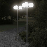 vidaXL Buitenvloerlampen 3 st 215 cm roestvrij staal zilverkleurig