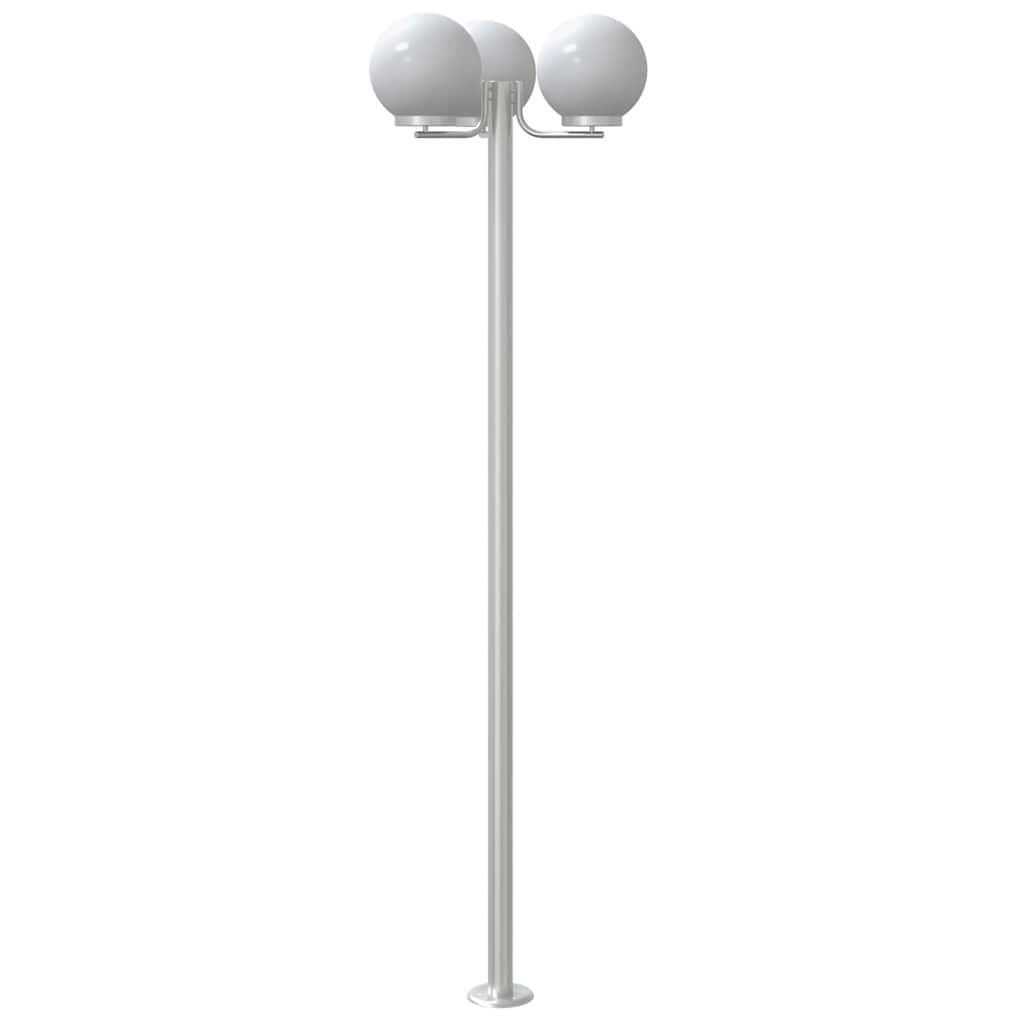 vidaXL Buitenvloerlampen 3 st 215 cm roestvrij staal zilverkleurig