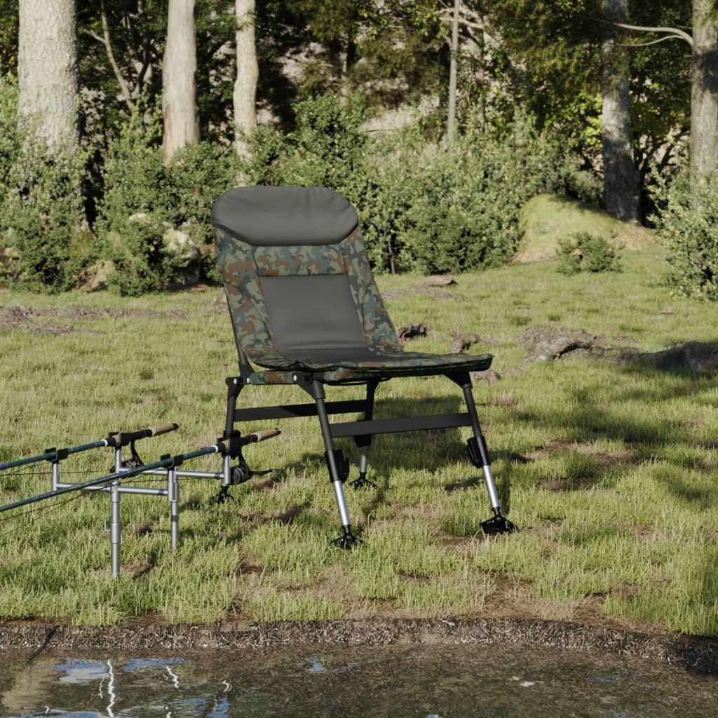 vidaXL Fishing Chair with Adjustable Mud Feet Foldable Green