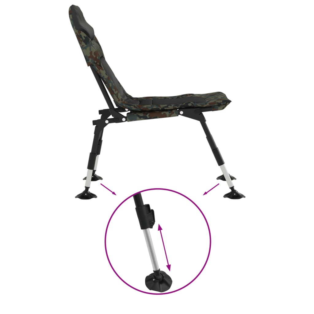 vidaXL Fishing Chair with Adjustable Mud Feet Foldable Green