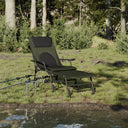 vidaXL Fishing Bed with Adjustable Mud Feet Foldable Green