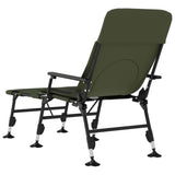 vidaXL Fishing Bed with Adjustable Mud Feet Foldable Green