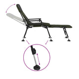 vidaXL Fishing Bed with Adjustable Mud Feet Foldable Green