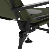 vidaXL Fishing Bed with Adjustable Mud Feet Foldable Green