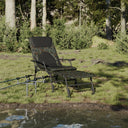 vidaXL Fishing Bed with Adjustable Mud Feet Foldable Green