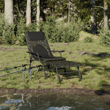 vidaXL Fishing Bed with Adjustable Mud Feet Foldable Green