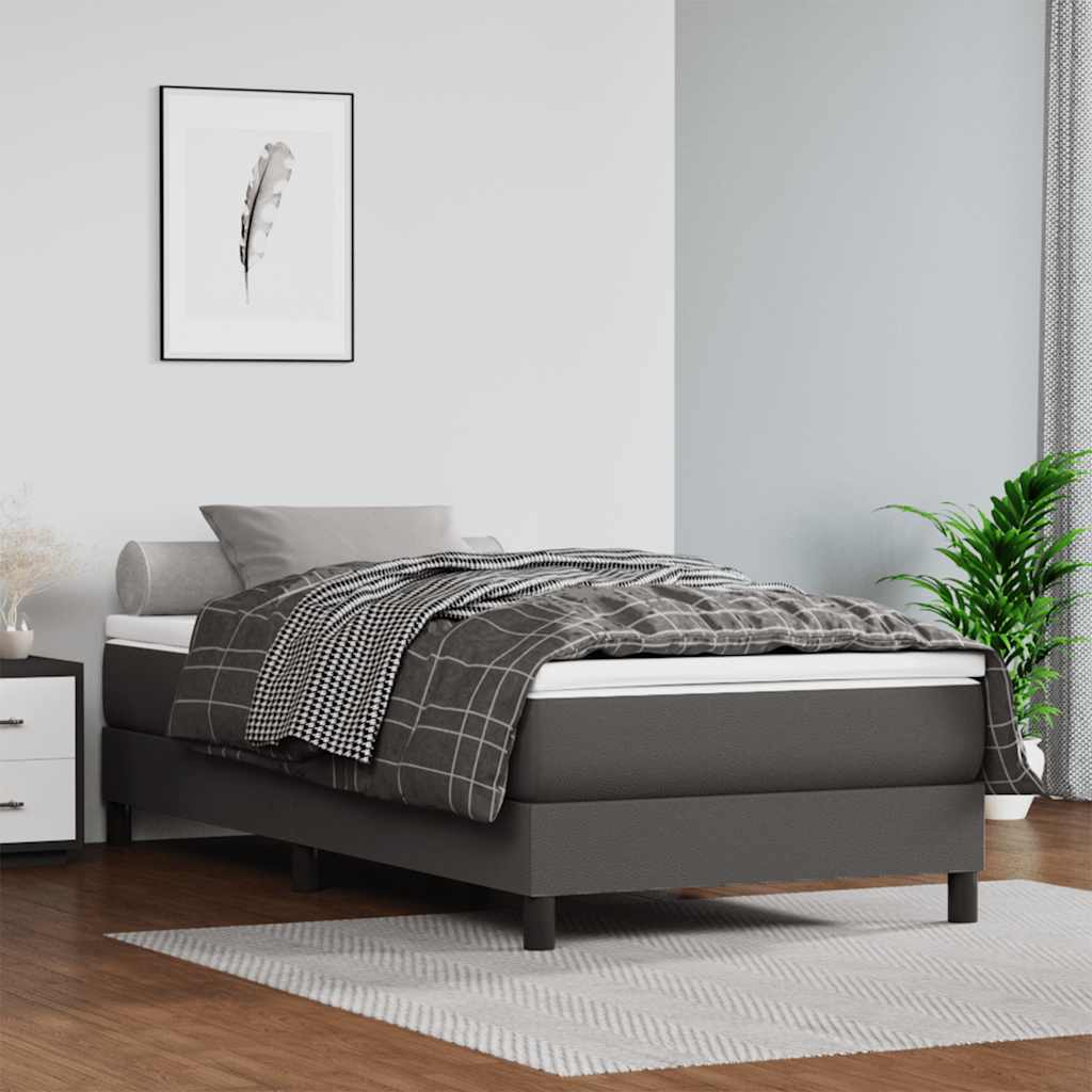 vidaXL Pocketveringmatras medium 80x200x20 cm kunstleer zwart