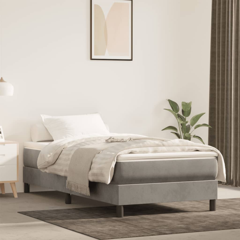 vidaXL Pocketveringmatras medium 80x200x20 cm fluweel lichtgrijs