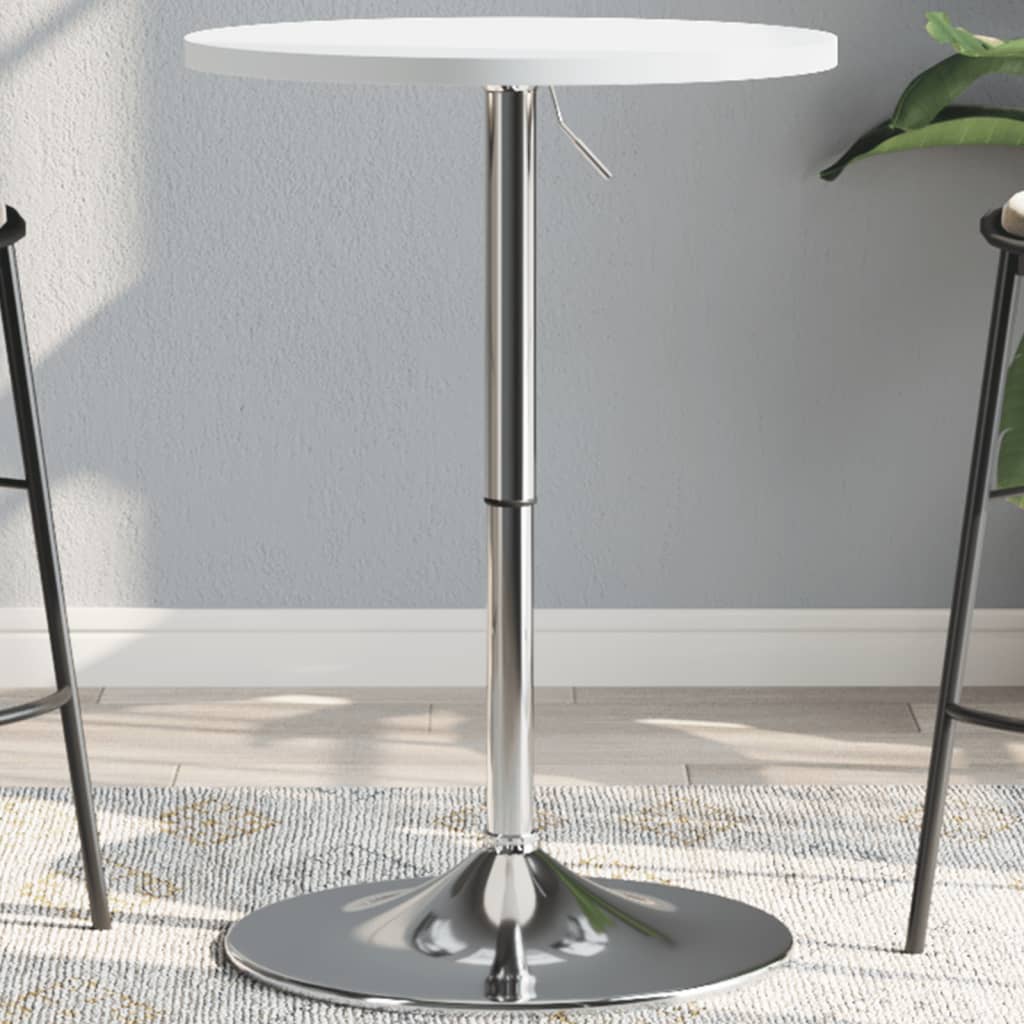 vidaXL Bar Table 60x60x90 cm Engineered Wood and Chromed Steel Black