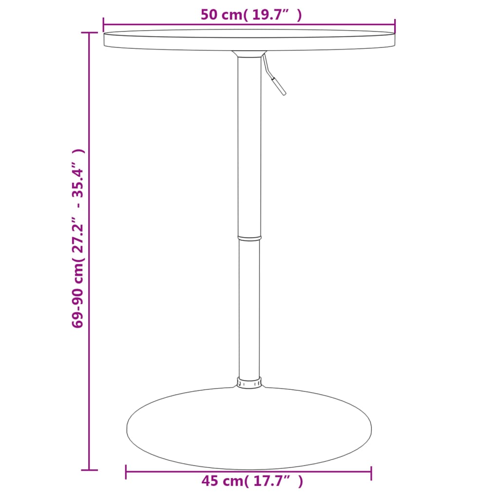 vidaXL Bar Table 60x60x90 cm Engineered Wood and Chromed Steel Black